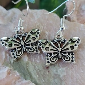 Nature Inspired Handcrafted One Of A Kind Butterfly Earrings
